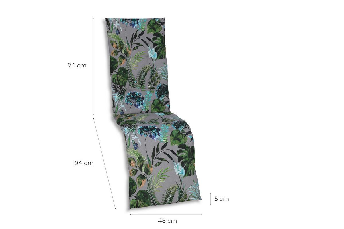 Relaxsesselauflage Anthrazit/Grün - Anthrazit/Grün, Design, Textil (48/5/168cm)