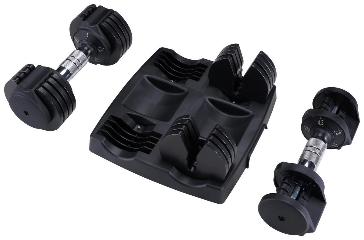 ZESTAW CIĘŻARKÓW VARIABLES HANTELSET VHS 15 - czarny, Konventionell, metal (14,6kg)