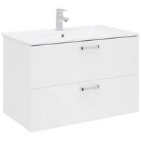 Bază cu lavoar Fresh - alb/alb lucios intens, Konventionell, ceramică/material pe bază de lemn (81/56/46,5cm) - Ondega