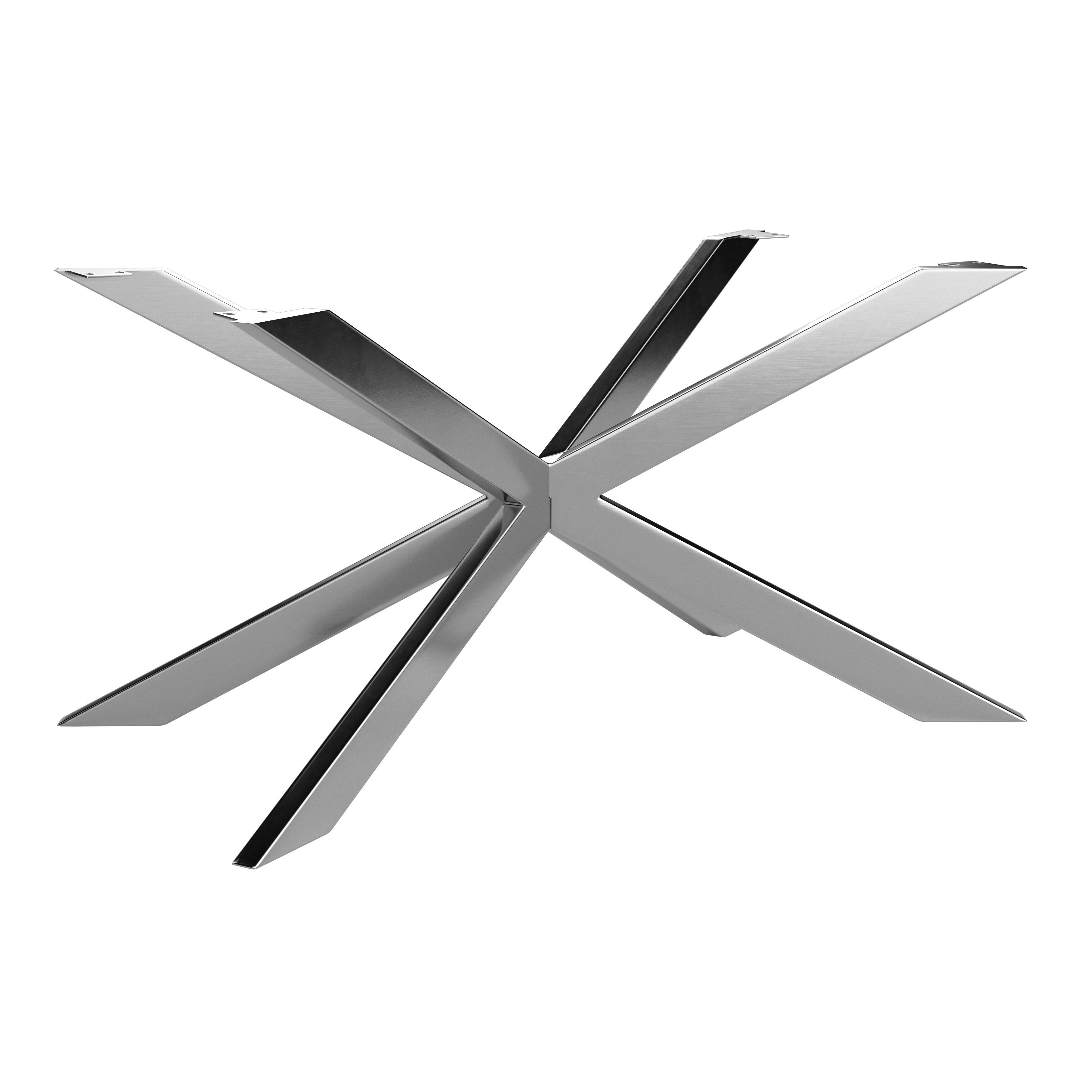 Tischgestell Noah Edelstahlfarben - Edelstahlfarben, Modern, Metall (137/72/78cm) - Mömax