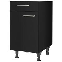 Schubkastenunterschrank Touch Schwarz - Edelstahlfarben/Schwarz, MODERN, Holzwerkstoff/Metall (45/87/56cm) - Nobilia