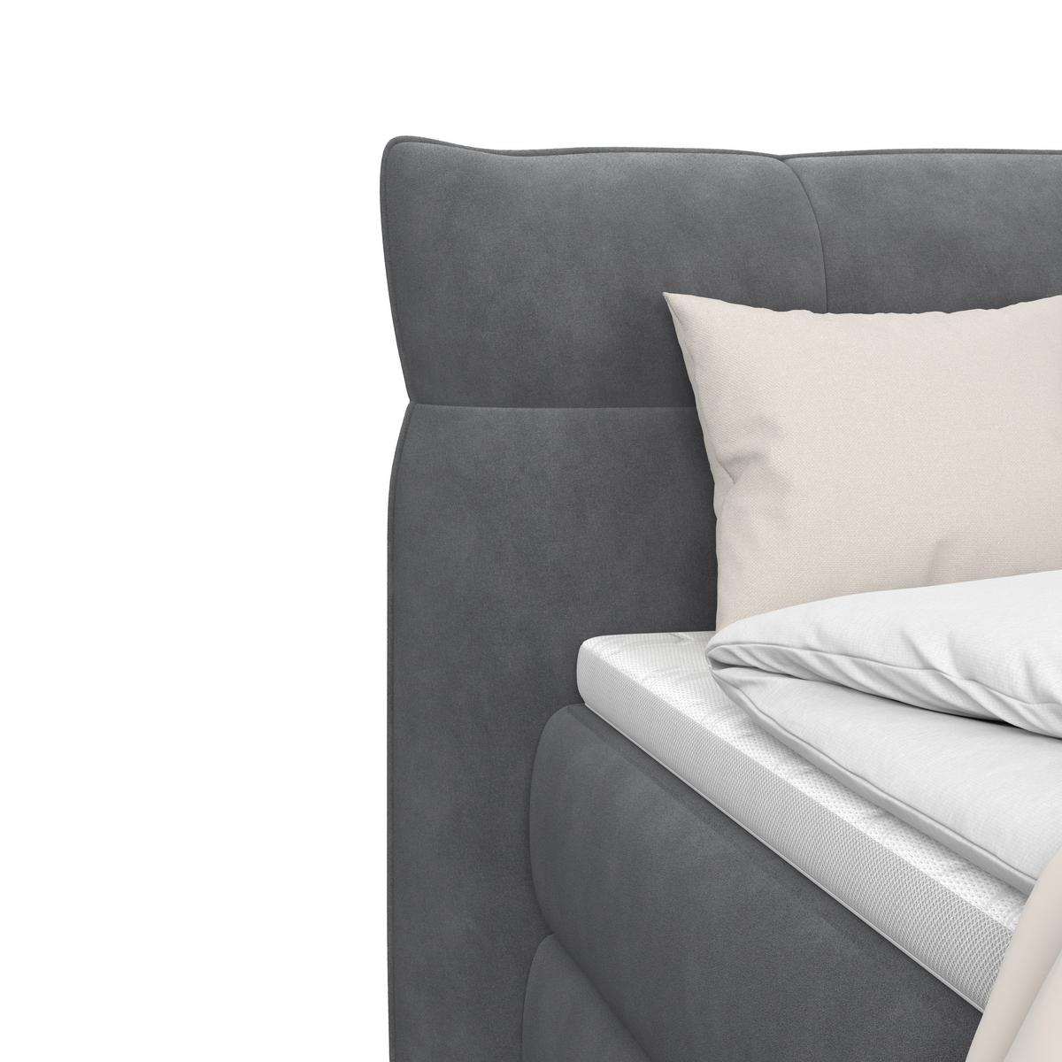 Boxspring Krevet Carmelo - crna/antracit, Trendi, tekstil/plastika (140/200cm) - Premium Living