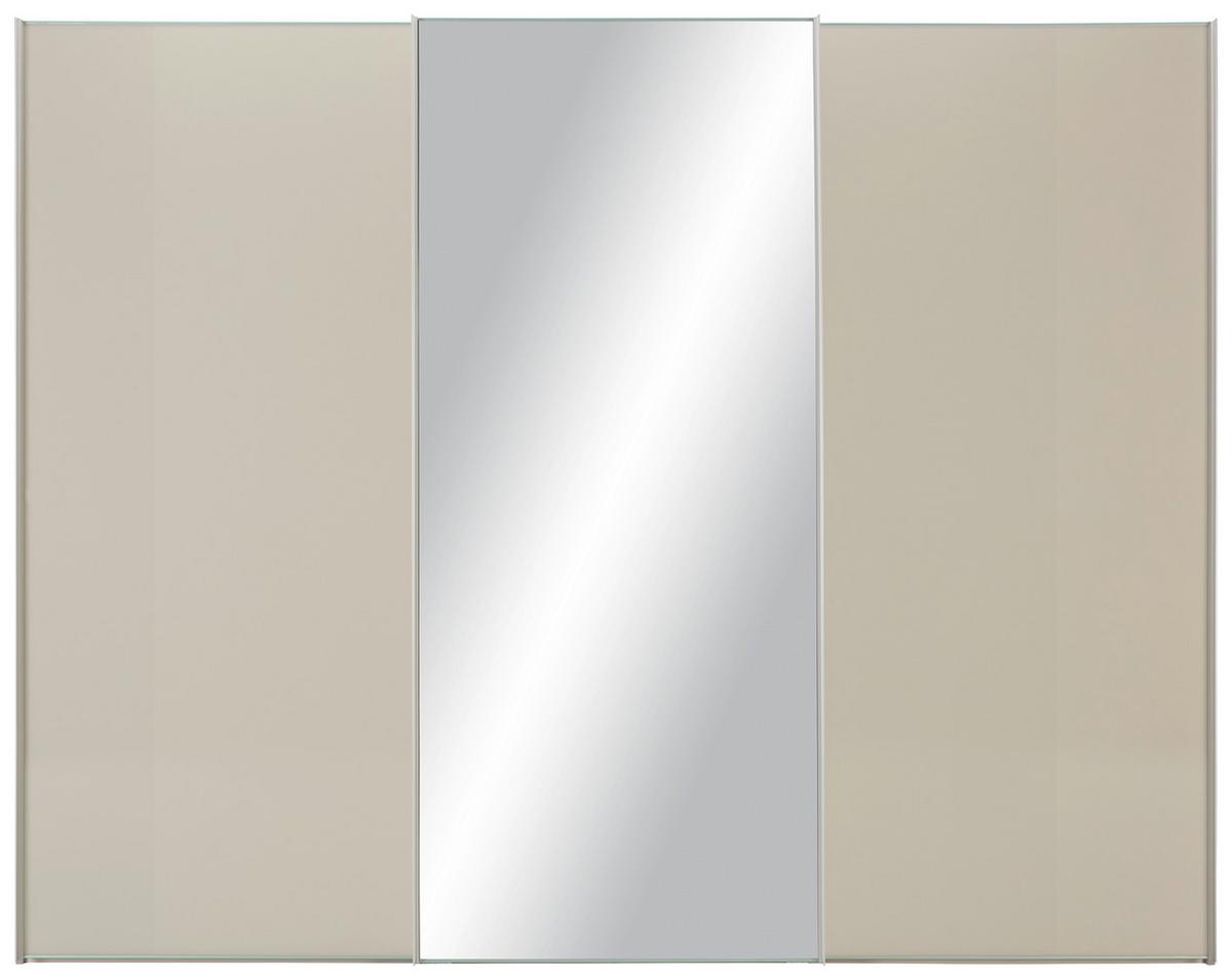 Schwebetürenschrank Sonate Rom Hellgrau/Sandfarben - Sandfarben/Hellgrau, MODERN, Glas/Holzwerkstoff (249/222/68cm) - Premium Living