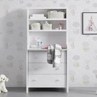 Wickelkommode Marie Weiß MDF mit Regalaufsatz - Weiß, MODERN, Kunststoff (90/180/70cm) - Bessagi Kids