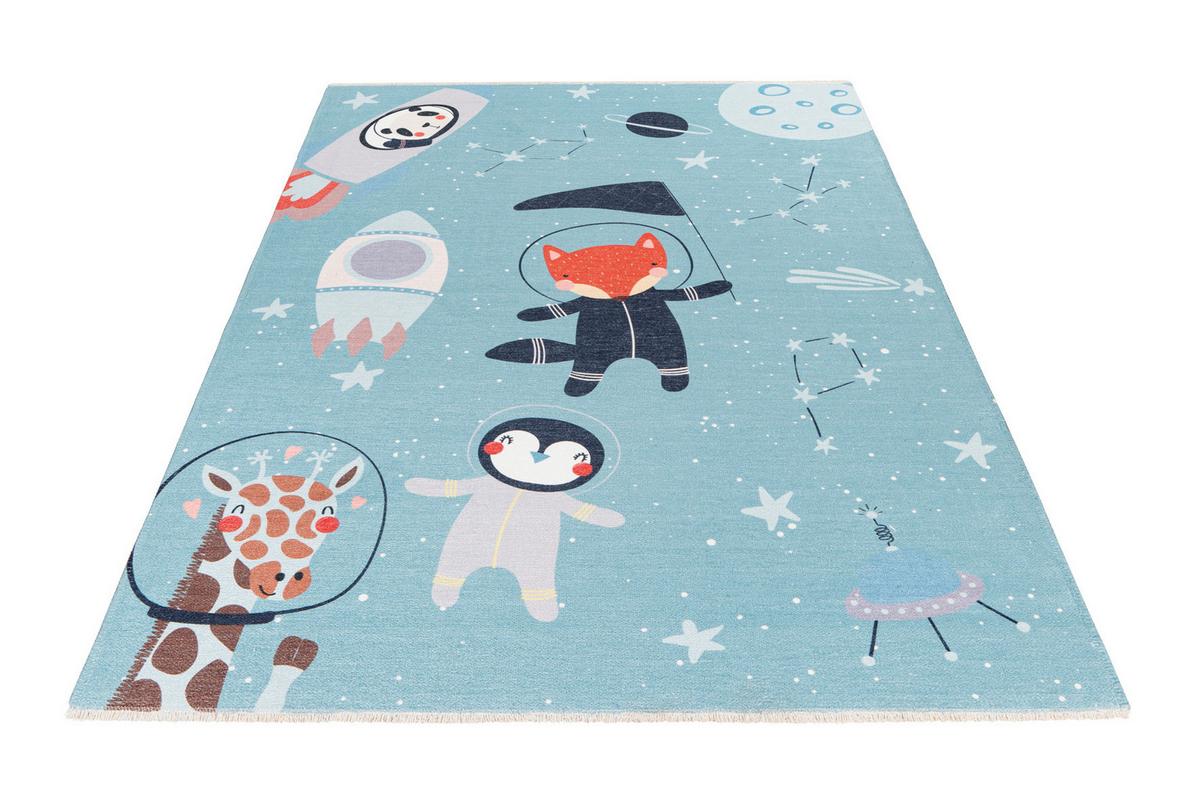 KINDERTEPPICH MY GRETA - Blau/Weiss, Trend, Textil (115/170cm) - Ben'n'jen