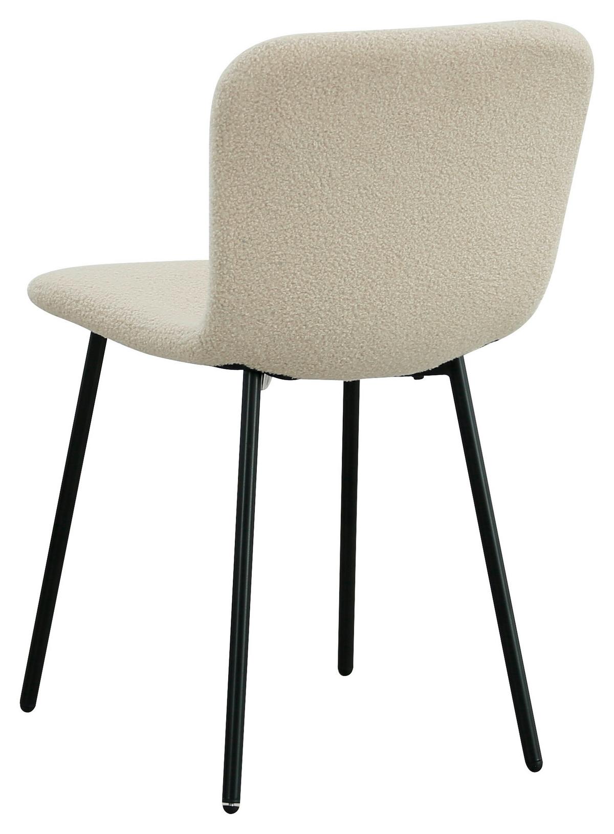 Stuhl Teddy in Beige/Schwarz - Beige/Schwarz, Design, Textil/Metall (44/79/51cm) - Mömax