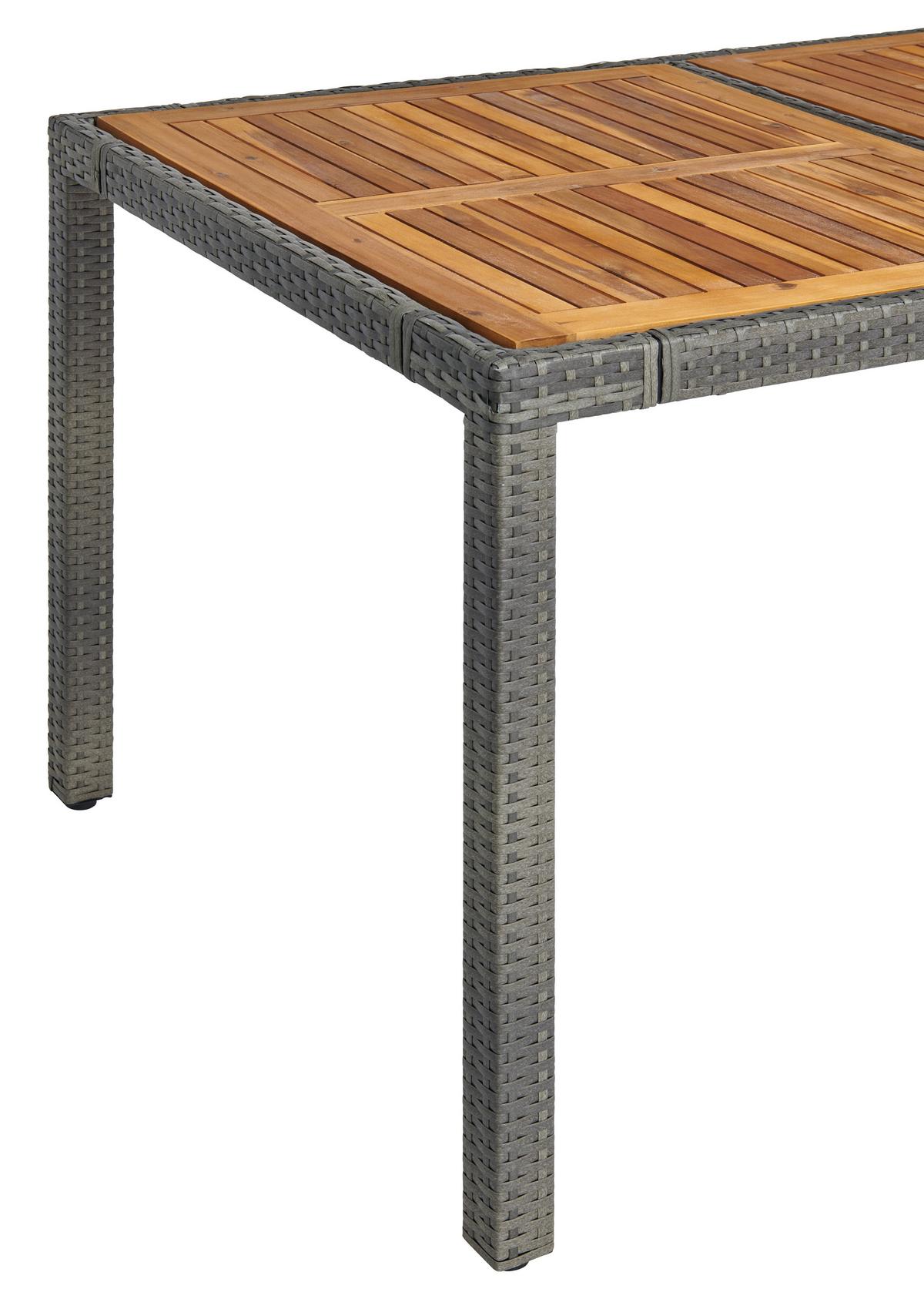 KOMPLET OGRODOWY KORFU - szary, Modern, tworzywo sztuczne/metal (150/90/75cm) - Ambia Garden