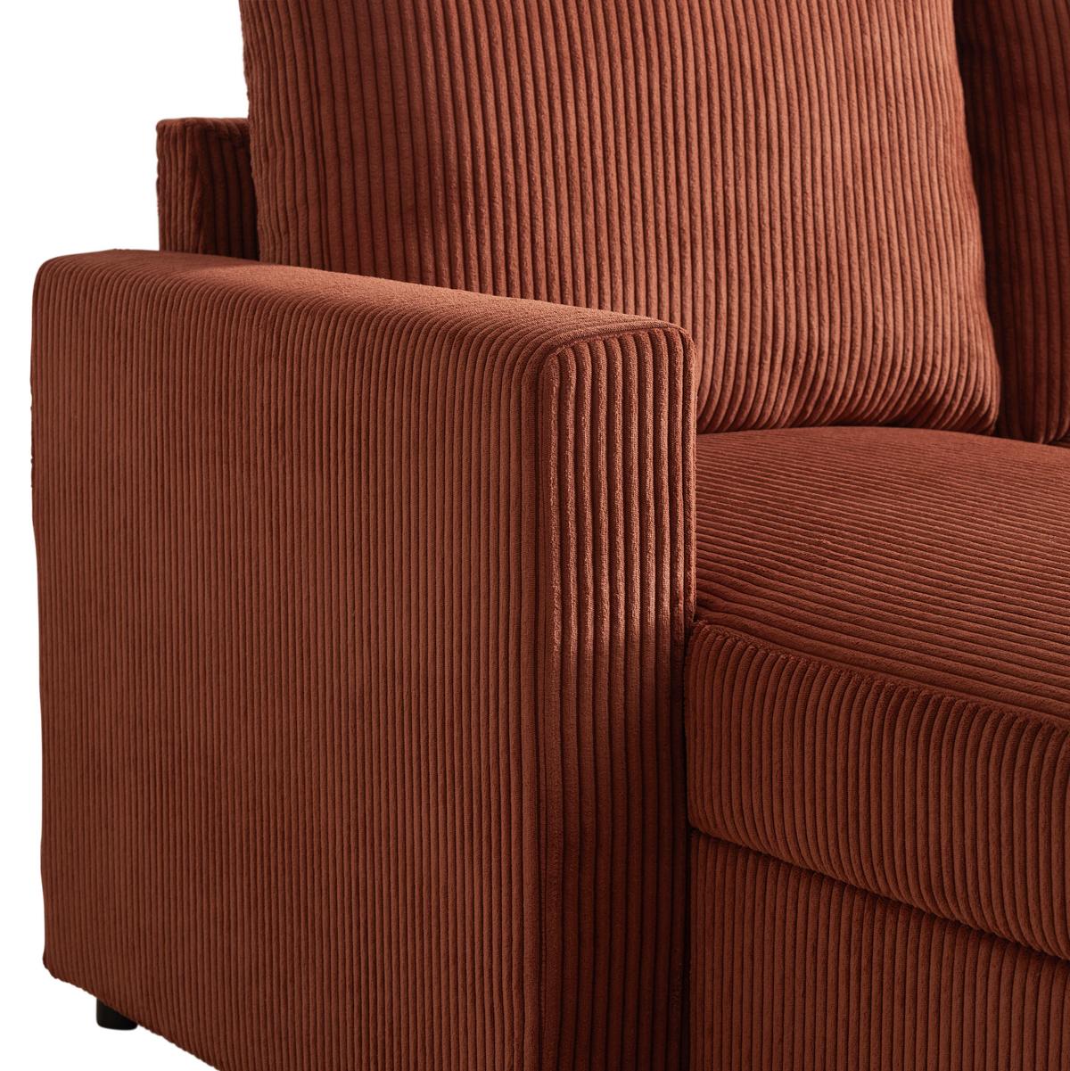 Sarokkanapé Martina - terrakotta, Modern, faalapú anyag/textil (146/276/204cm) - Mömax