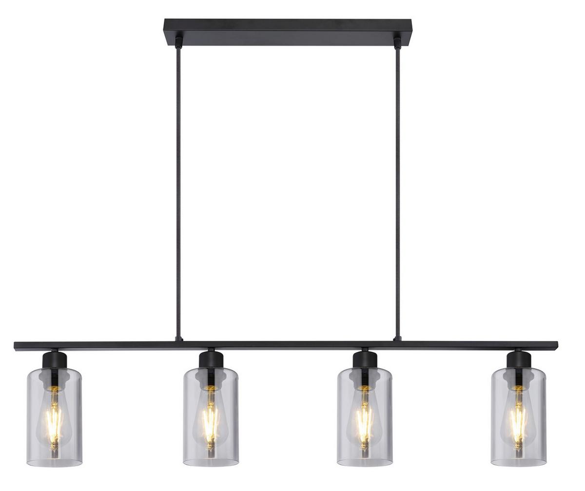 Hängeleuchte Hadera max. 60 Watt - Schwarz, Basics, Glas/Metall (98/10/120cm) - Globo