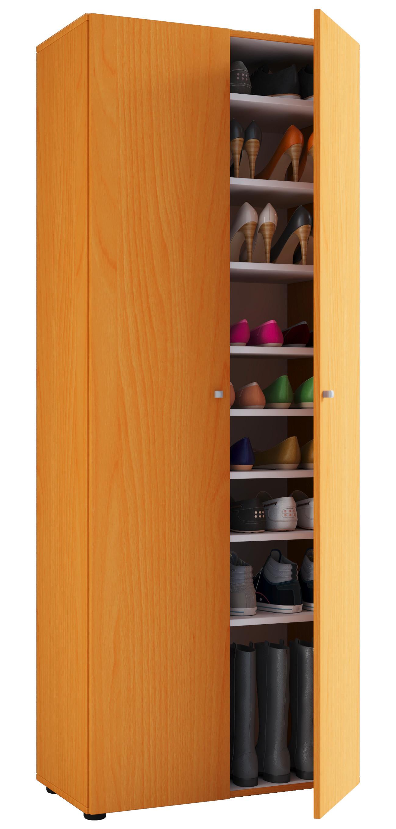 SCHUHSCHRANK VANDOL I 9 DT - Buchefarben/Schwarz, Design, Holzwerkstoff/Kunststoff (71/180/39cm) - MID.YOU