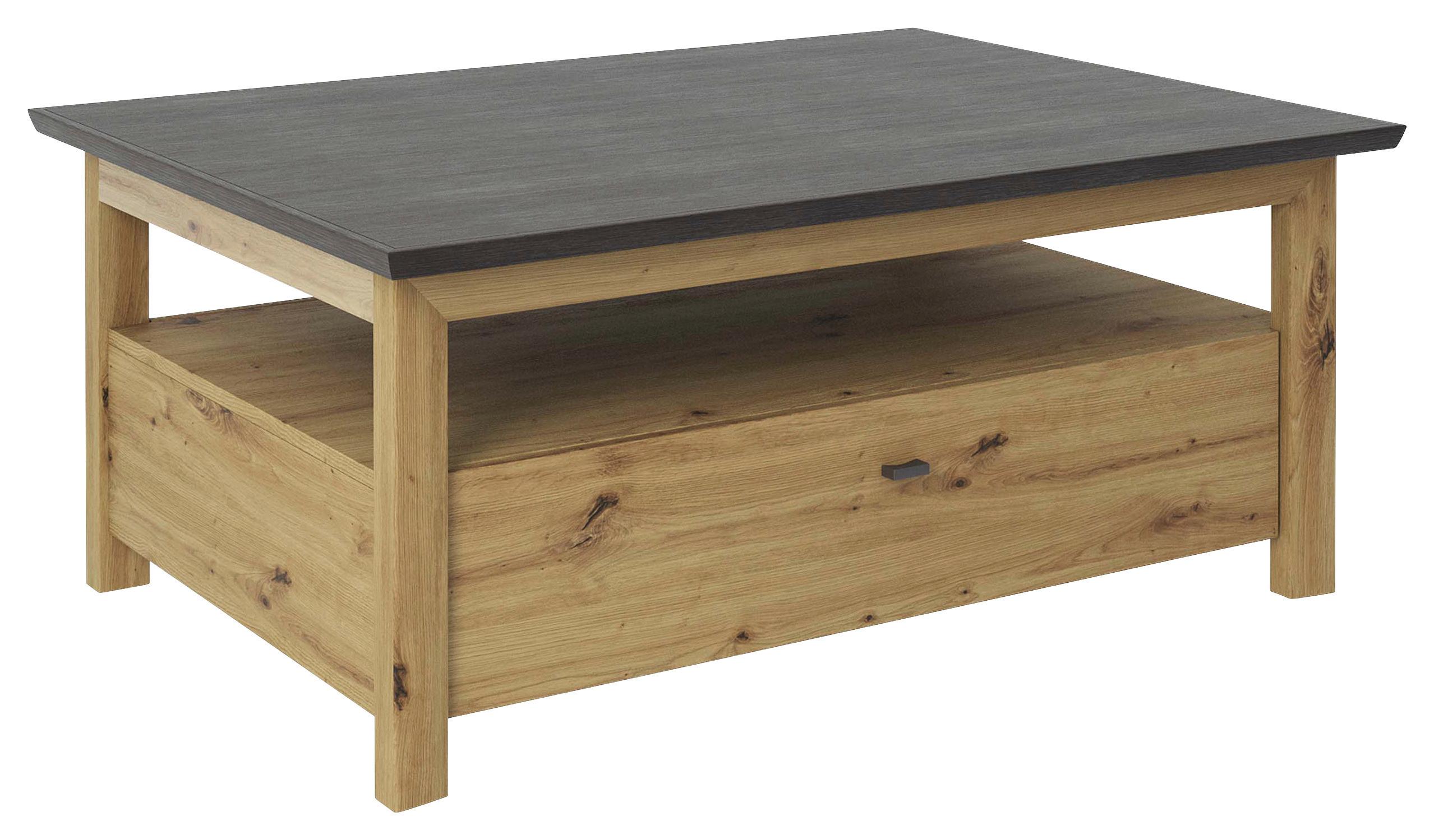 STOLIK KAWOWY BENTON -HOM IN- - czarny/ciemnoszary, Basics, materiał drewnopochodny/metal (110/80/45cm) - Hom`in
