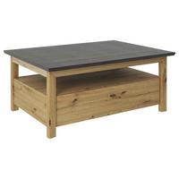 STOLIK KAWOWY BENTON -HOM IN- - czarny/ciemnoszary, Basics, materiał drewnopochodny/metal (110/80/45cm) - Hom`in