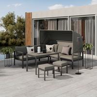 Loungegarnitur Bigi Grau/Beige - Beige/Anthrazit, Basics, Glas/Textil (120/68/65cm)