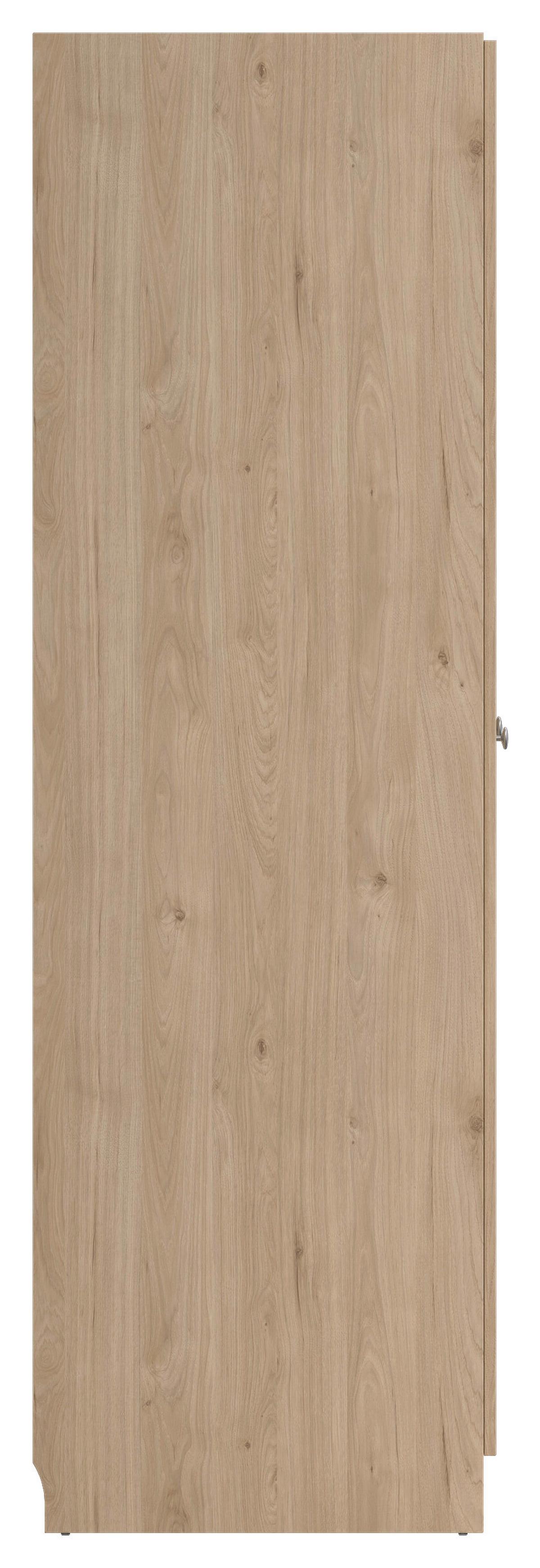 Omara S Klasičnimi Vrati Billund, Barva Hrasta - srebrne barve/barve hrasta, Moderno, kovina/leseni material (195,5/200/61,7cm) - MID.YOU