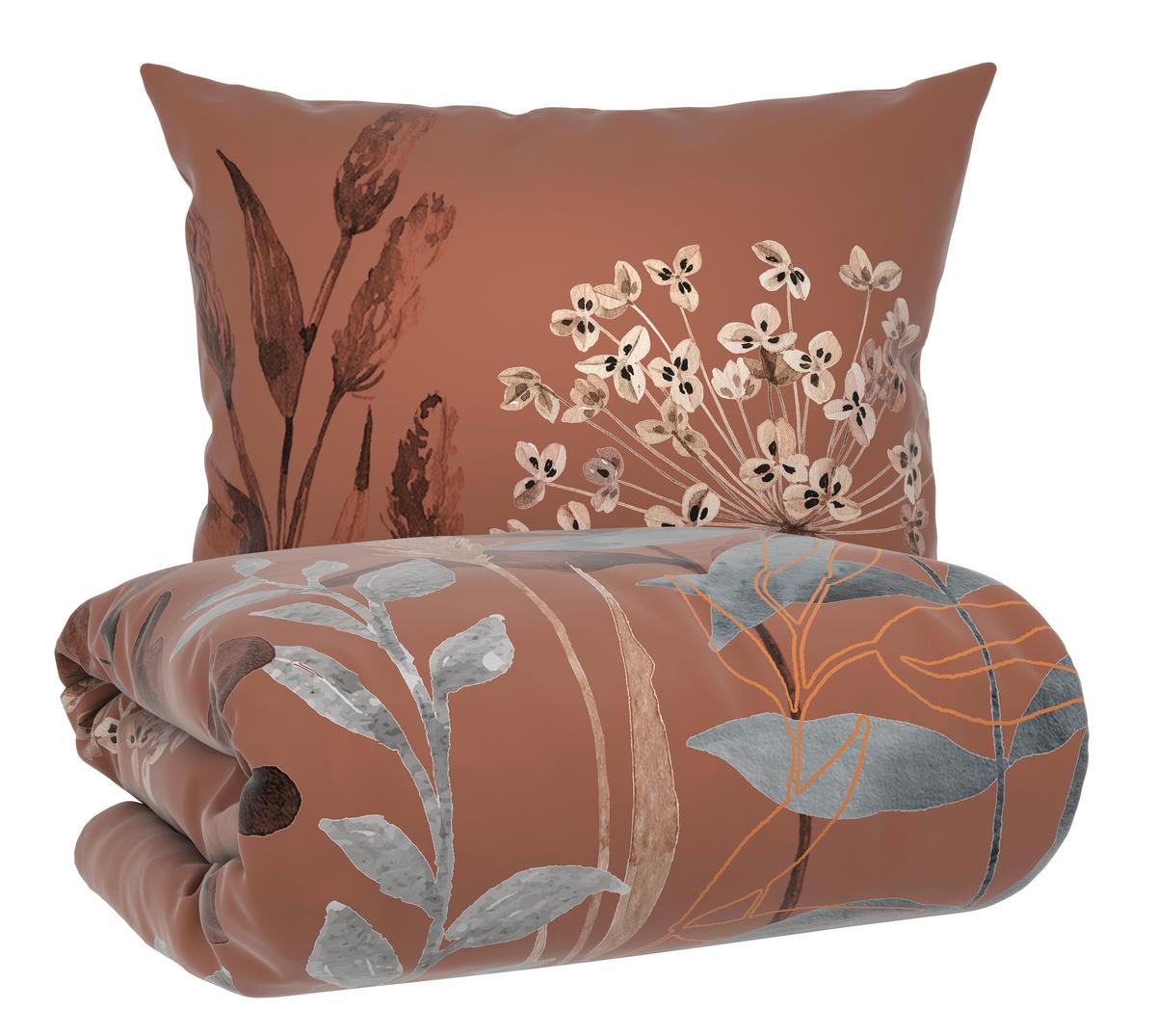 Posteljnina Leavi - mocha rjava, Moderno, tekstil (140/200cm) - Mömax