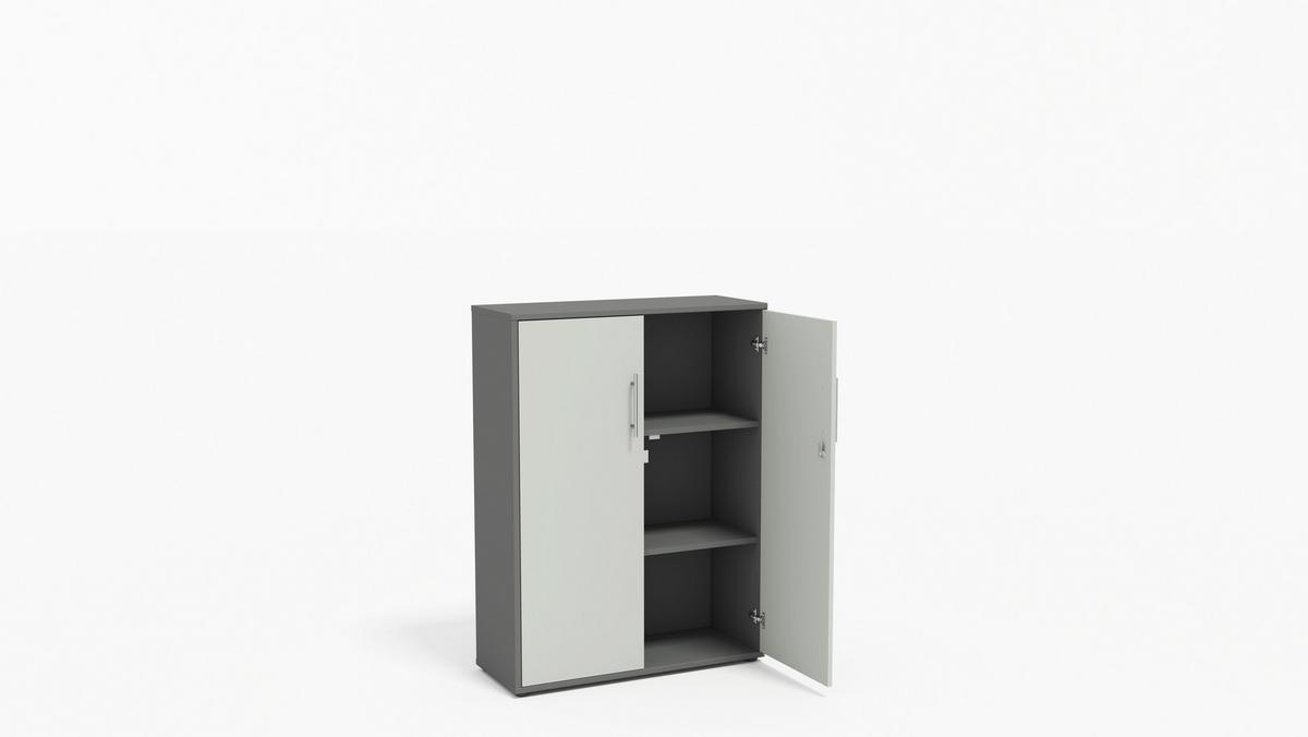 AKTENSCHRANK OFFICE EDITION - SW SET 4 - Anthrazit/Hellgrau, MODERN, Holzwerkstoff (128,5/185,6/33cm) - MID.YOU