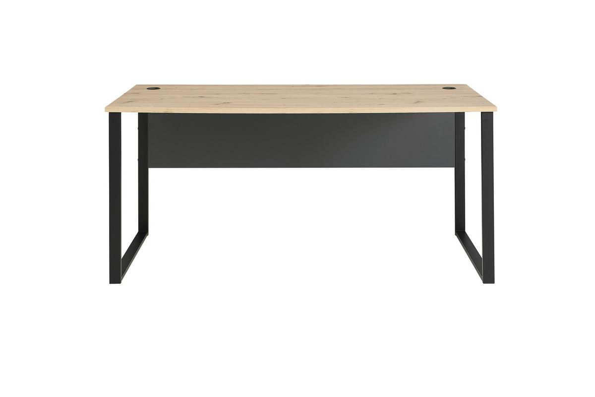 Schreibtisch Memphis in Eiche Artisan/Schwarz - MODERN, Holzwerkstoff/Metall (170/77/73cm) - Premium Living