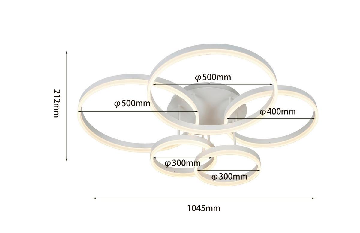 LAMPA SUFITOWA LED 9055-508 RAVELLO - biały, Design, tworzywo sztuczne/metal (105/86/22,5cm)