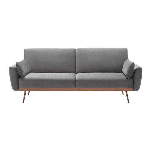 Zofa Guilia, Z Ležiščem - siva/barve bakra, Moderno, kovina/tekstil (211/85/83cm) - Bessagi Home