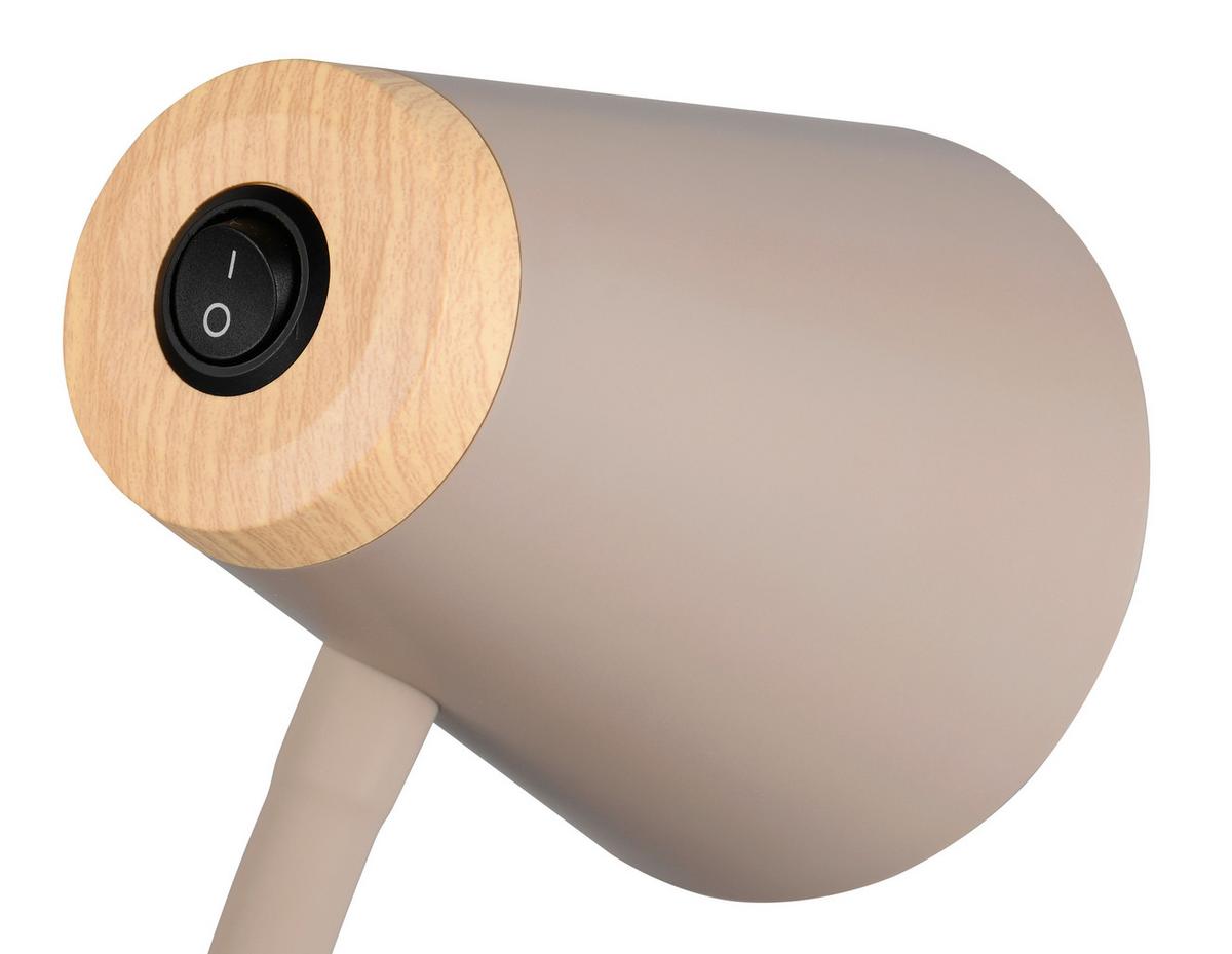 LAMPA ZACISKOWA LED R25831143 PONGO - beżowy/brązowy, Basics, tworzywo sztuczne/metal (33/9,5/32cm)