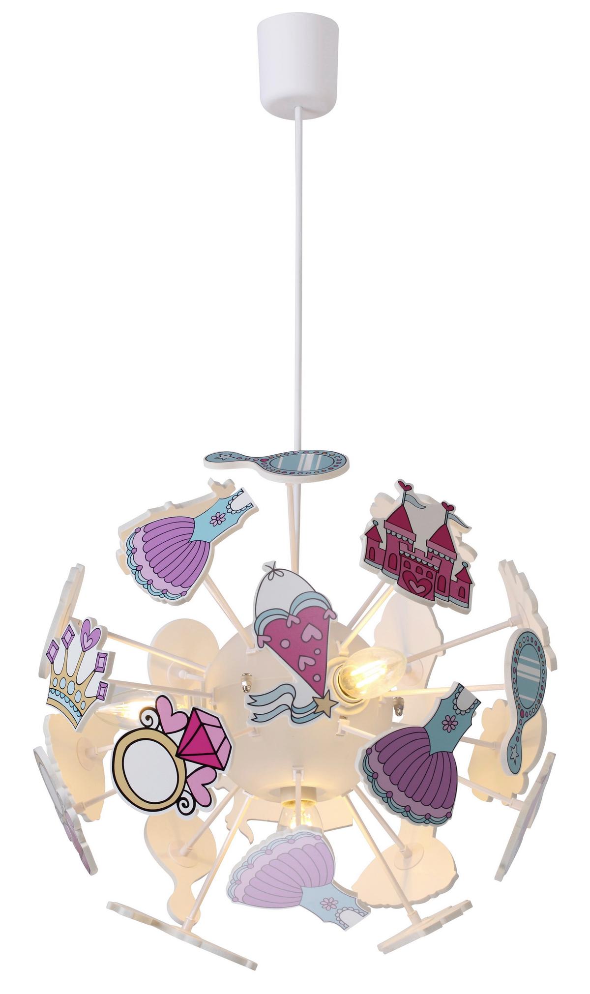 Otroška Viseča Svetilka 15734 - bela/večbarvno, Basics, umetna masa (35/120cm) - Globo