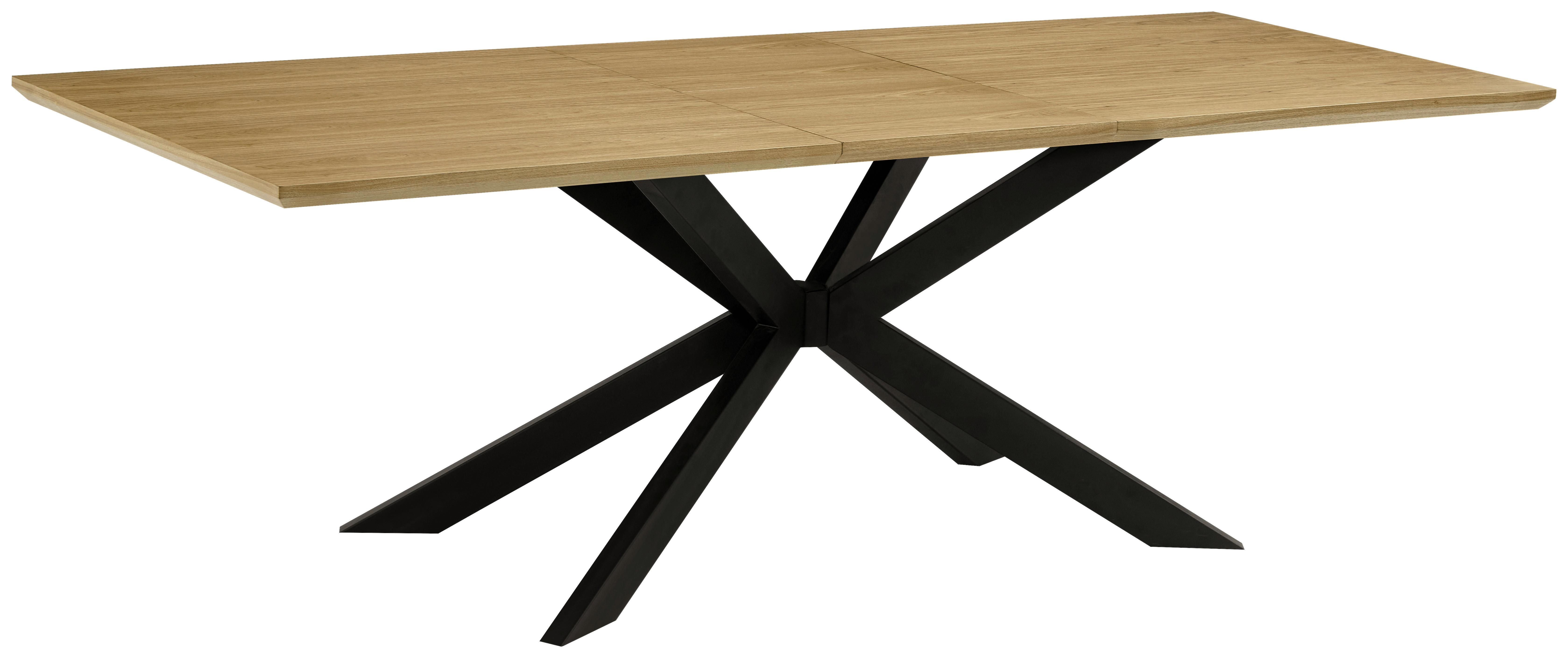 Raztegljiva Miza Kalmar, Barva Hrasta, Črna, 180-230x90 - črna/barve hrasta, Moderno, kovina/leseni material (180-230/90/76cm) - P & B