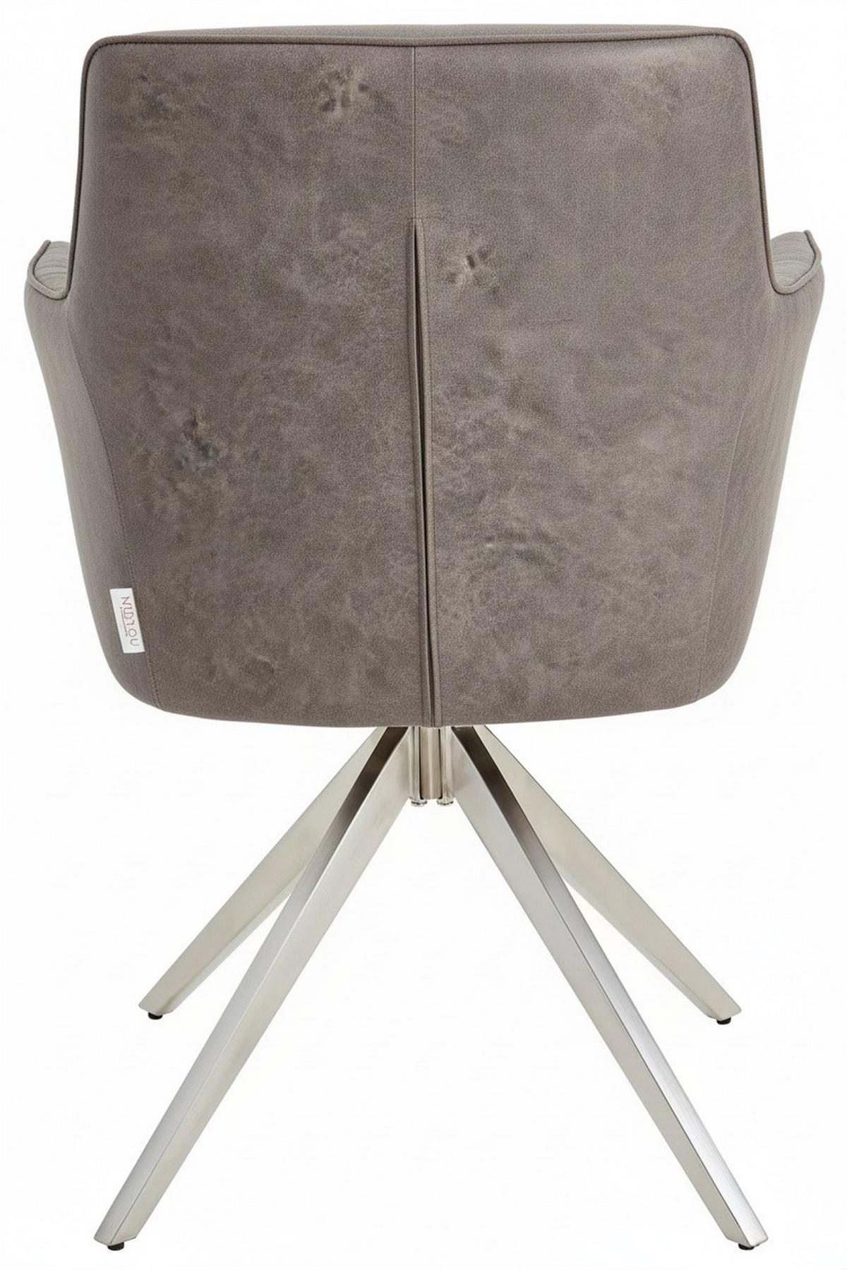 KRZESŁO Z PODŁOKIETNIKAMI KIM - kolor srebrny/kolor stalowy, Basics, metal/tkanina (62/90/63cm) - MID.YOU