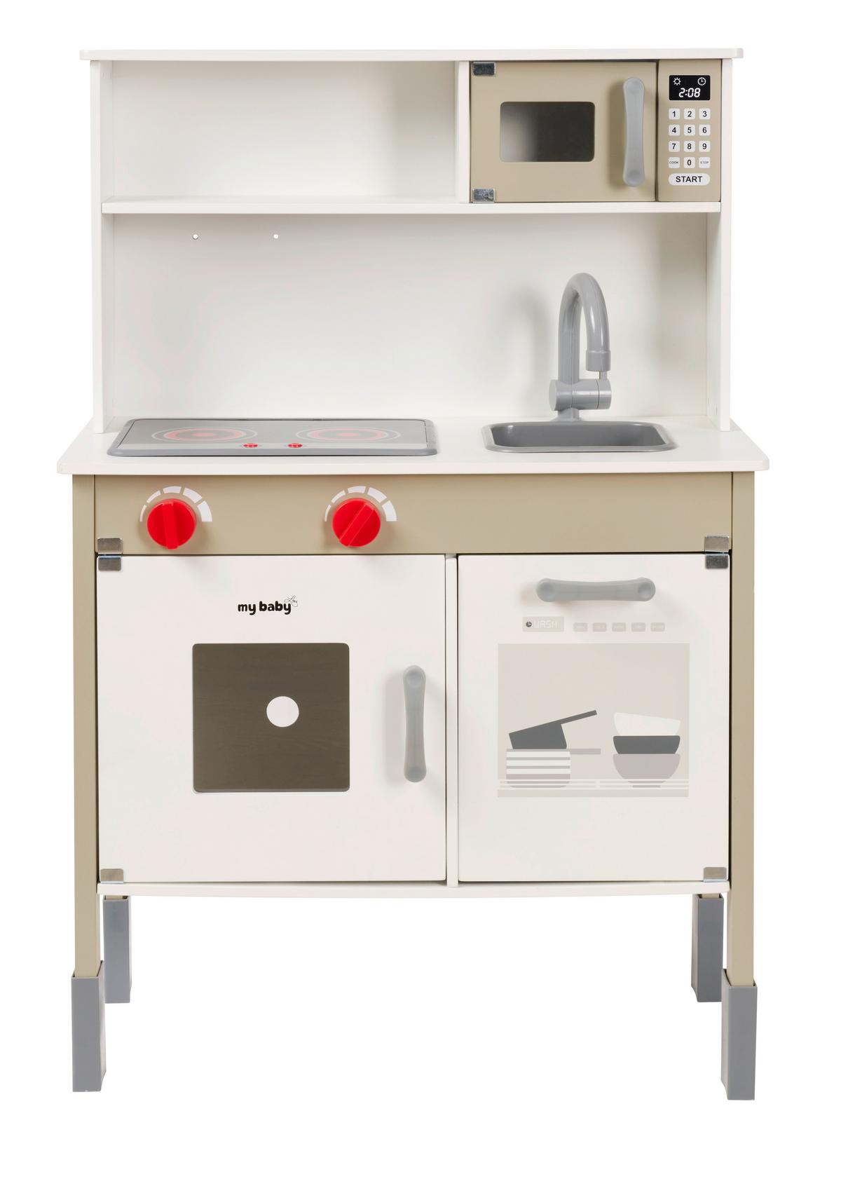 KUCHNIA DLA DZIECI 849133 - czarny/biały, Basics, materiał drewnopochodny/drewno (60/90/30cm) - My Baby Lou