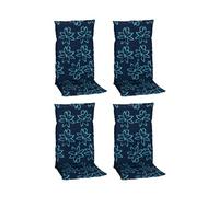 Hochlehner Auflagen Bunde 4er- Set ca. 118x50 cm Blau - Blau/Hellblau, Basics, Textil (118/50/6cm) - Gardenson