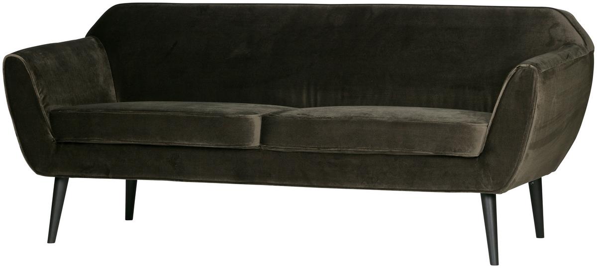 Sofa Rocco Grün B: 187cm - Schwarz/Grün, Design, Holz/Textil (187/75/82cm) - Livetastic