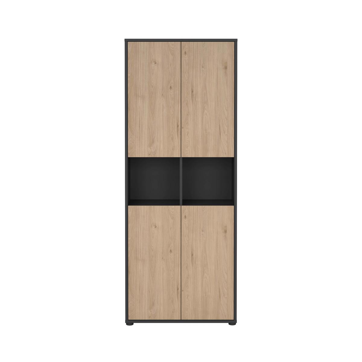 Arhivska Omara Sign, Siva, Barva Hrasta - siva/barve hrasta, Moderno, leseni material (79,6/207,7/34,3cm) - P & B