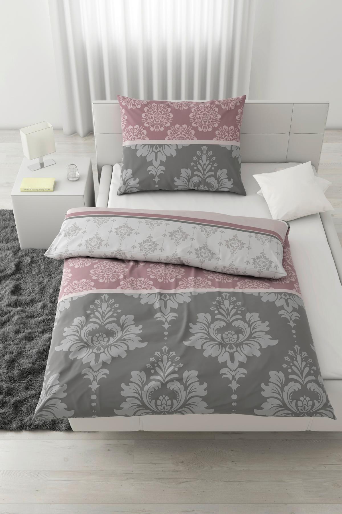 BETTWÄSCHESET YVONNE - Rosa, Konventionell, Textil (160/210cm) - Modern Living