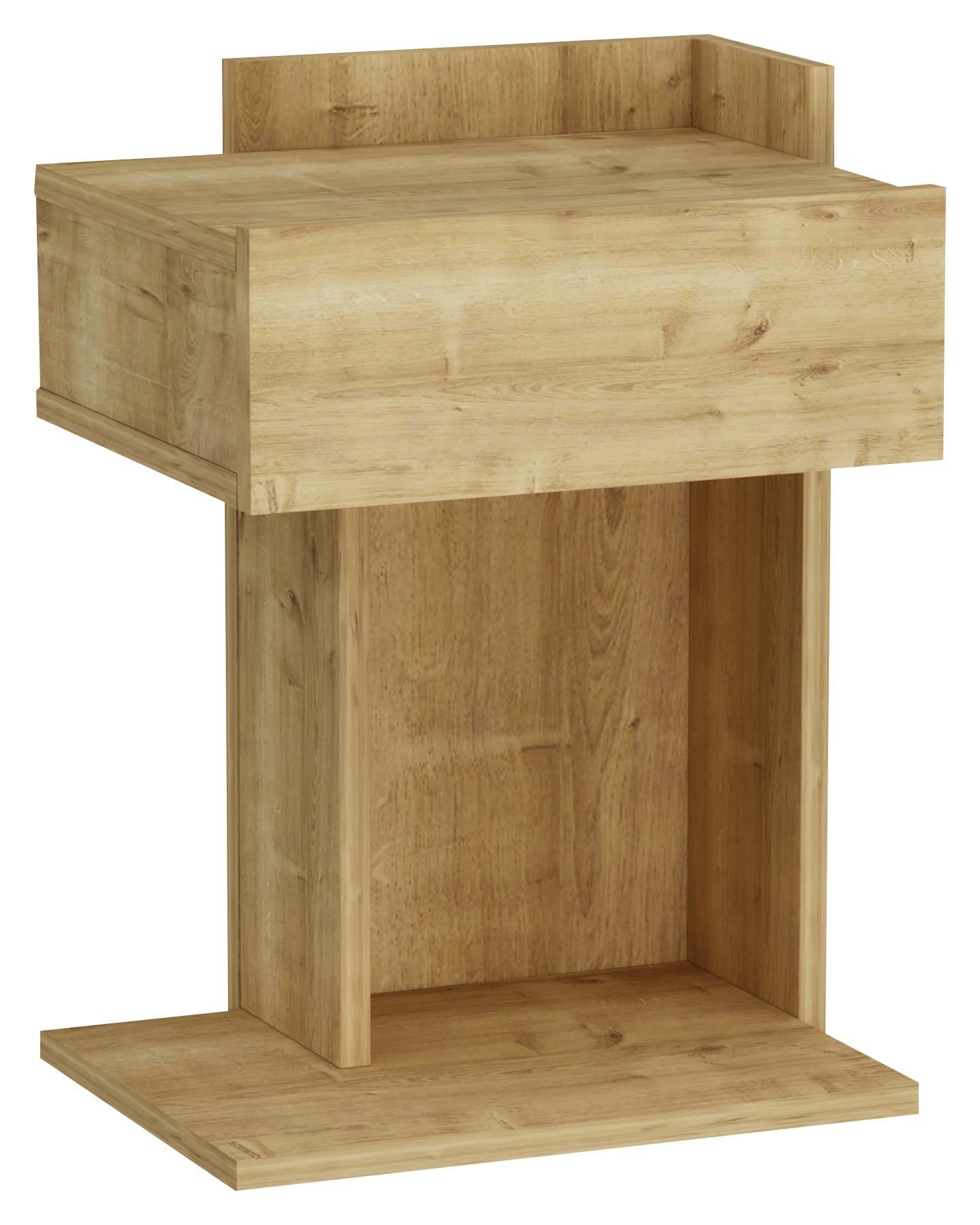 NACHTTISCH HERAKLES - Eichefarben, Design, Holzwerkstoff (41,4/55/33,2cm) - MID.YOU