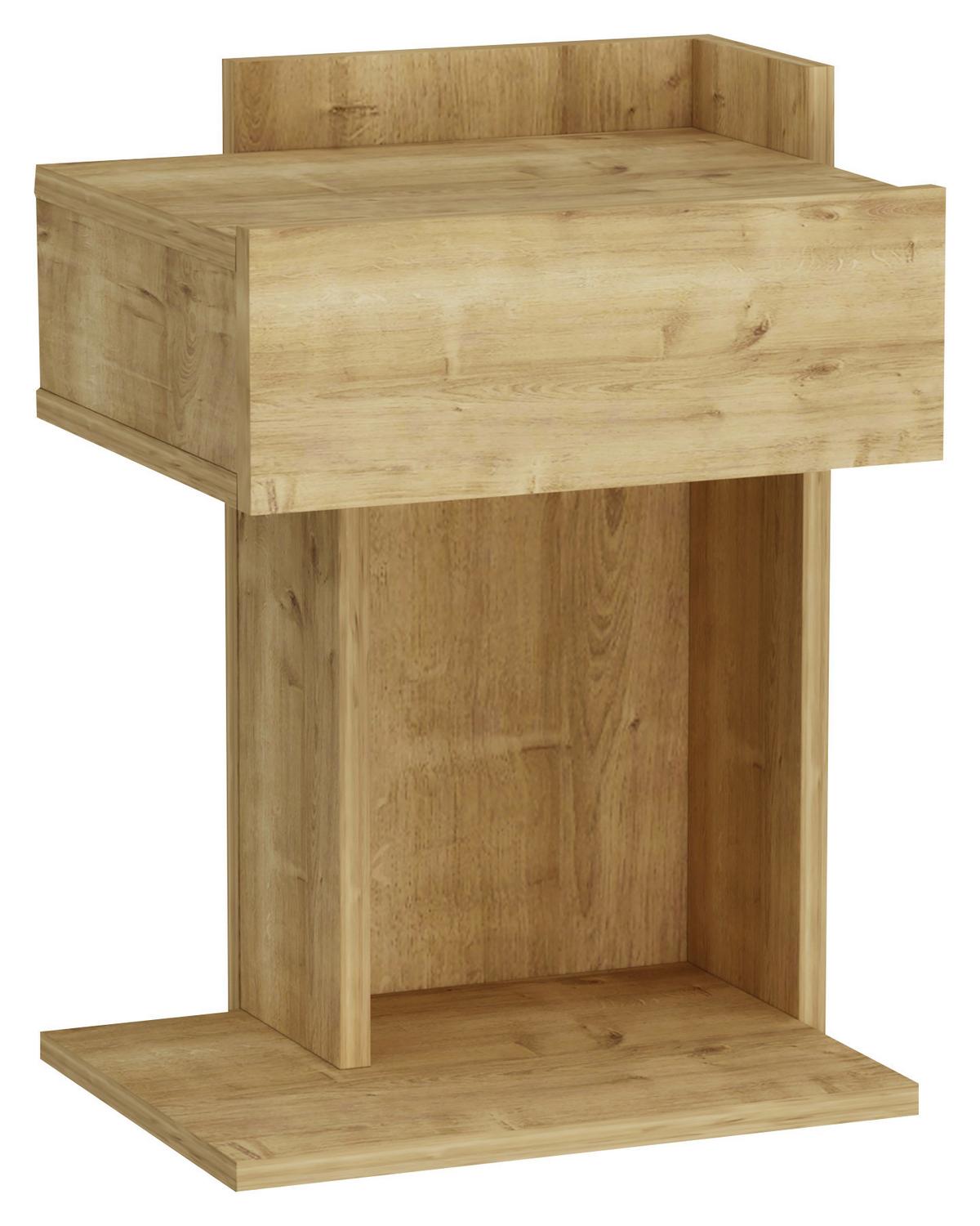 NACHTTISCH HERAKLES - Eichefarben, Design, Holzwerkstoff (41,4/55/33,2cm) - MID.YOU