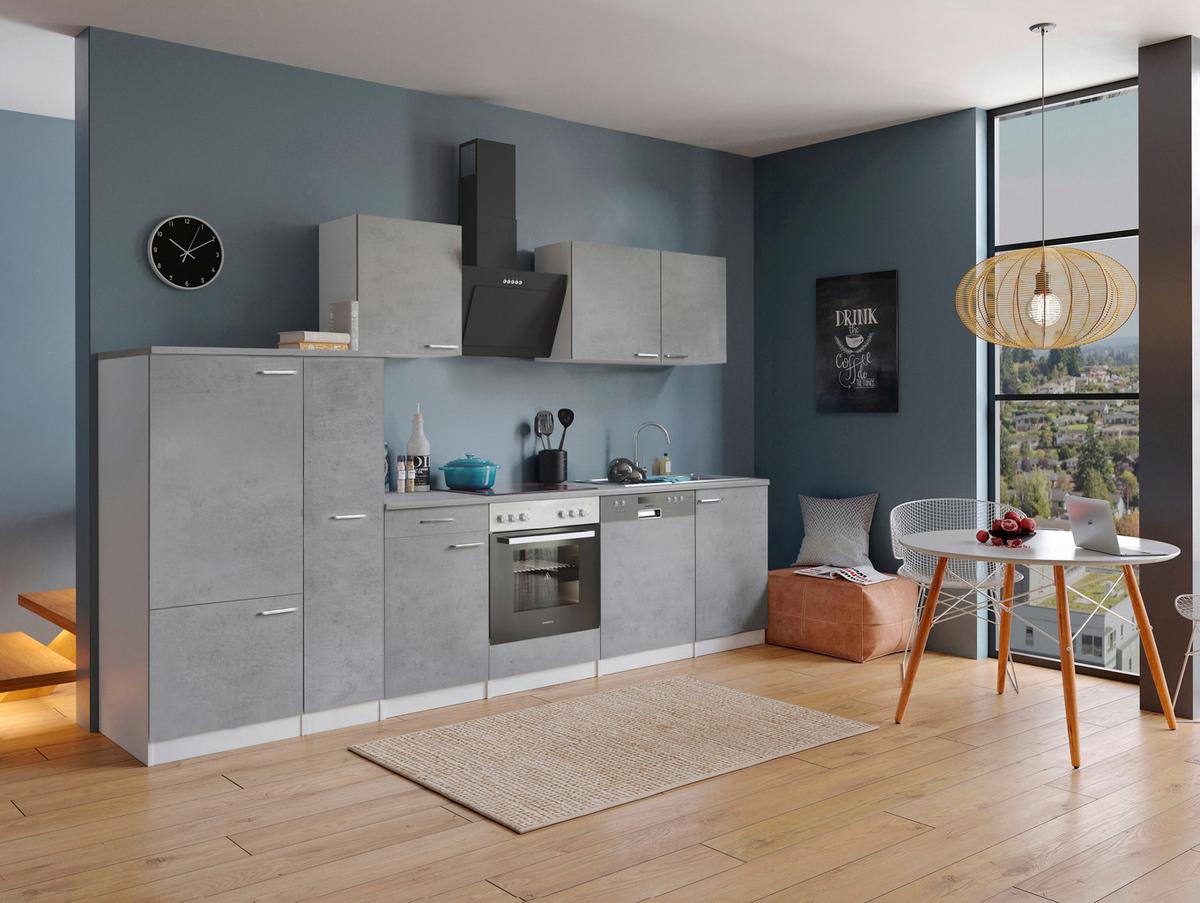 Kuhinjski Blok Z Aparati Malia, 310cm - barve nerjavečega jekla/siva, Basics, kovina/leseni material (310cm) - Respekta