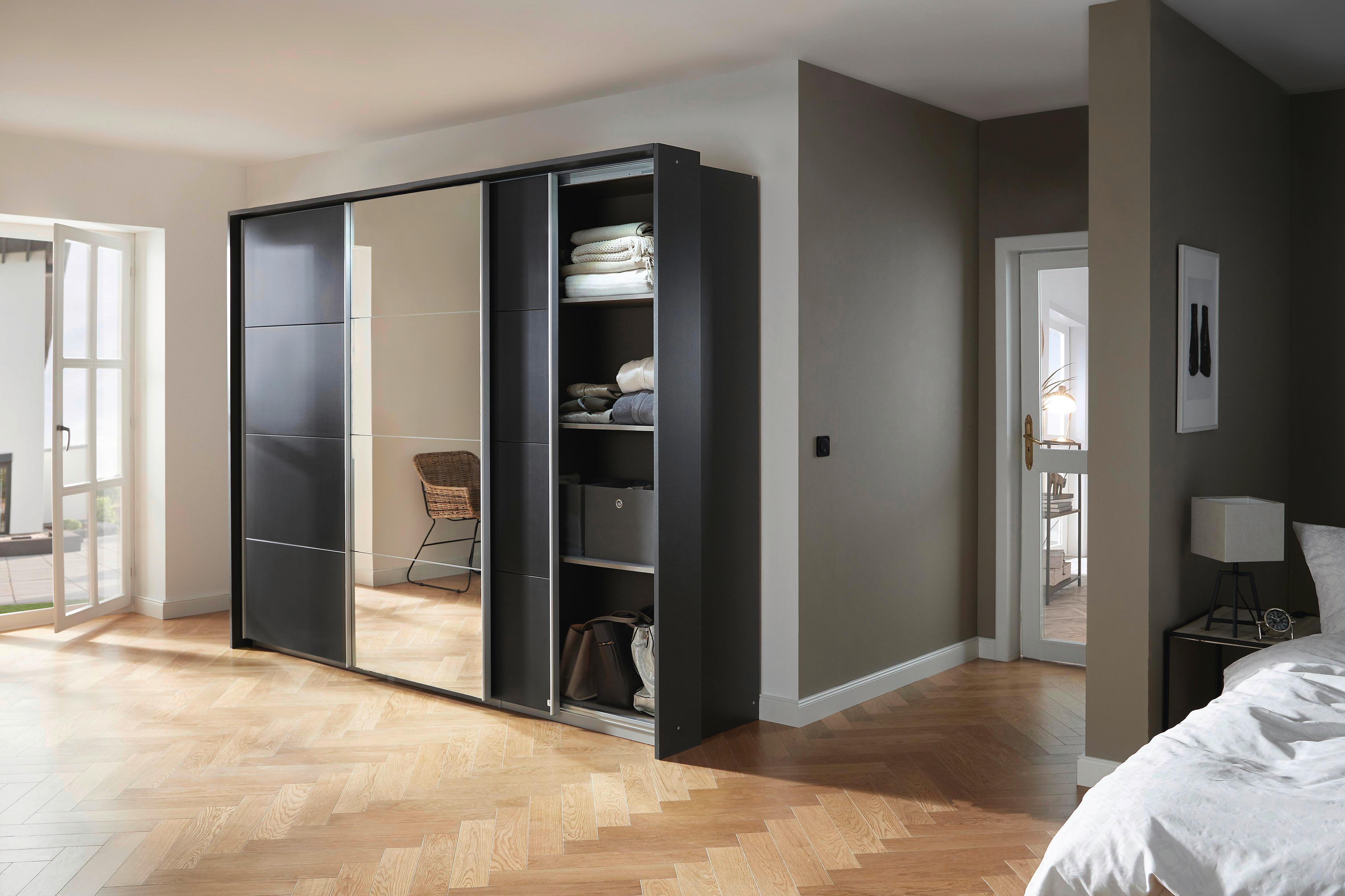 DULAP CU UșI CULISANTE MIAMI - gri, Modern, material pe bază de lemn (203/210/62cm)