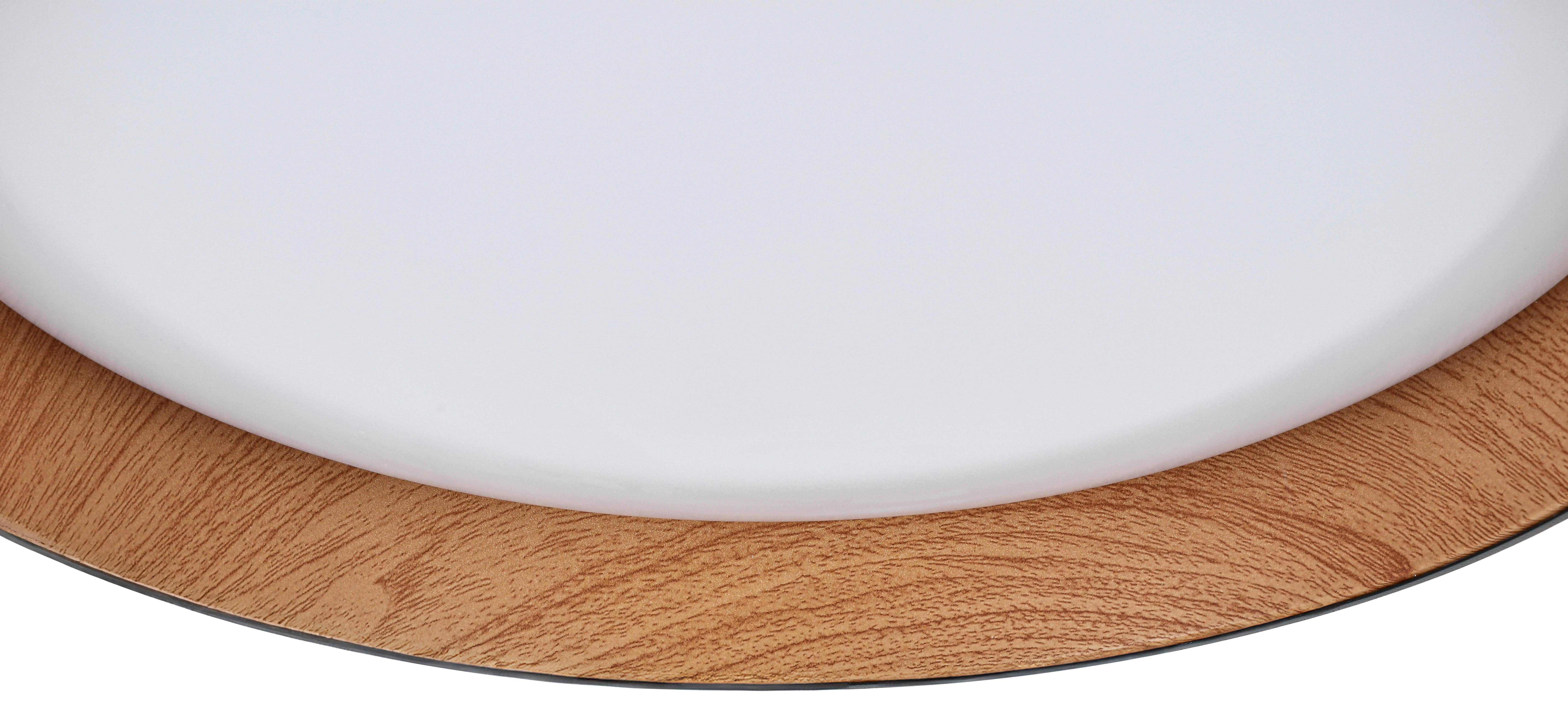 LED-TAKLAMPA LIA - vit, Klassisk, metall/trä (39/39/7cm) - Mömax