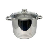 Oală cu capac din sticlă Paula cca. 7 l - străveziu/culoare inox, Konventionell, sticlă/metal (24/18cm) - Based