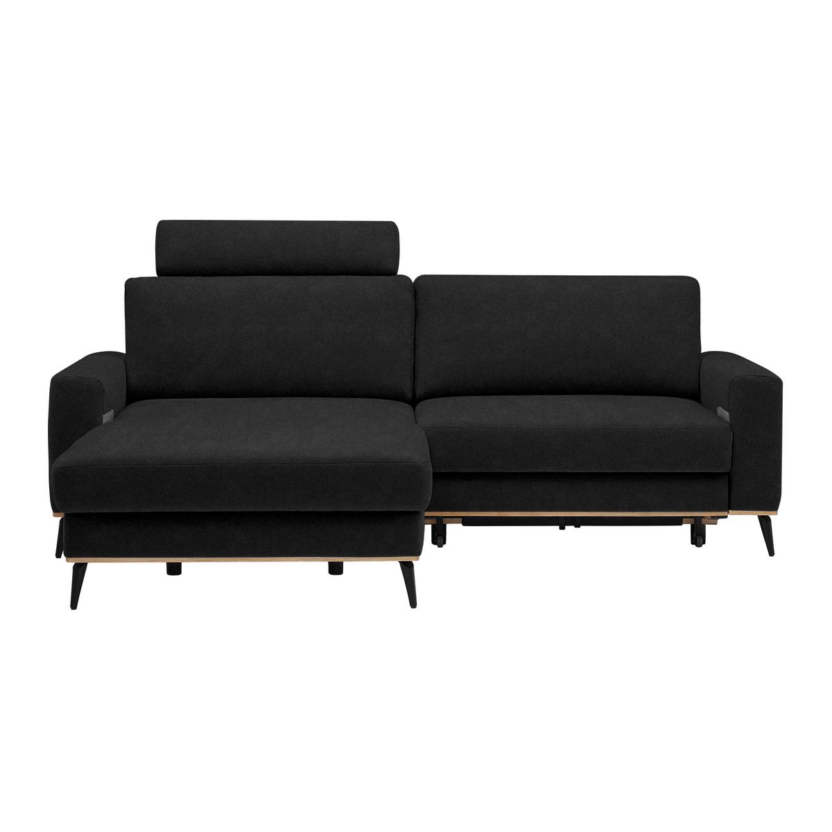 Wohnlandschaft Romeo Schwarz - Schwarz, KONVENTIONELL, Textil/Metall (167/87/234cm) - Zandiara