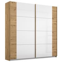 DULAP USI CULISANTE ARTEMIS - alb/stejar Artisan, Modern, sticlă/material pe bază de lemn (181/210/62cm) - Modern Living