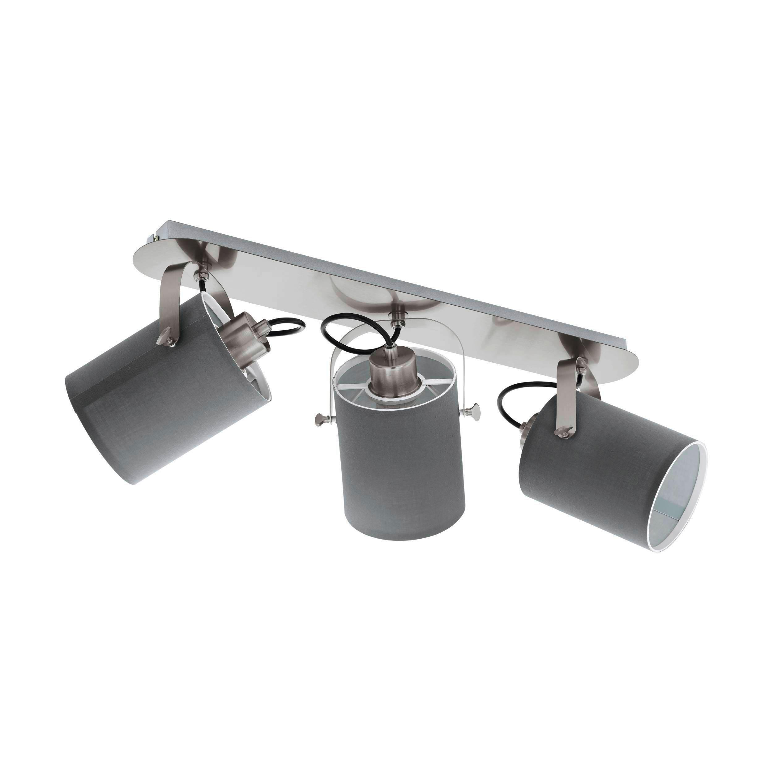 Strahler 98141* Villabate - Grau/Nickelfarben, Basics, Textil/Metall (57,5/9/10cm) - Eglo