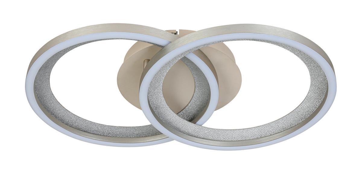 Led Svjetiljka Stropna Krista - srebrne boje/boje pijeska, Moderno, metal/plastika (53,5/33,5/7,5cm) - Mömax