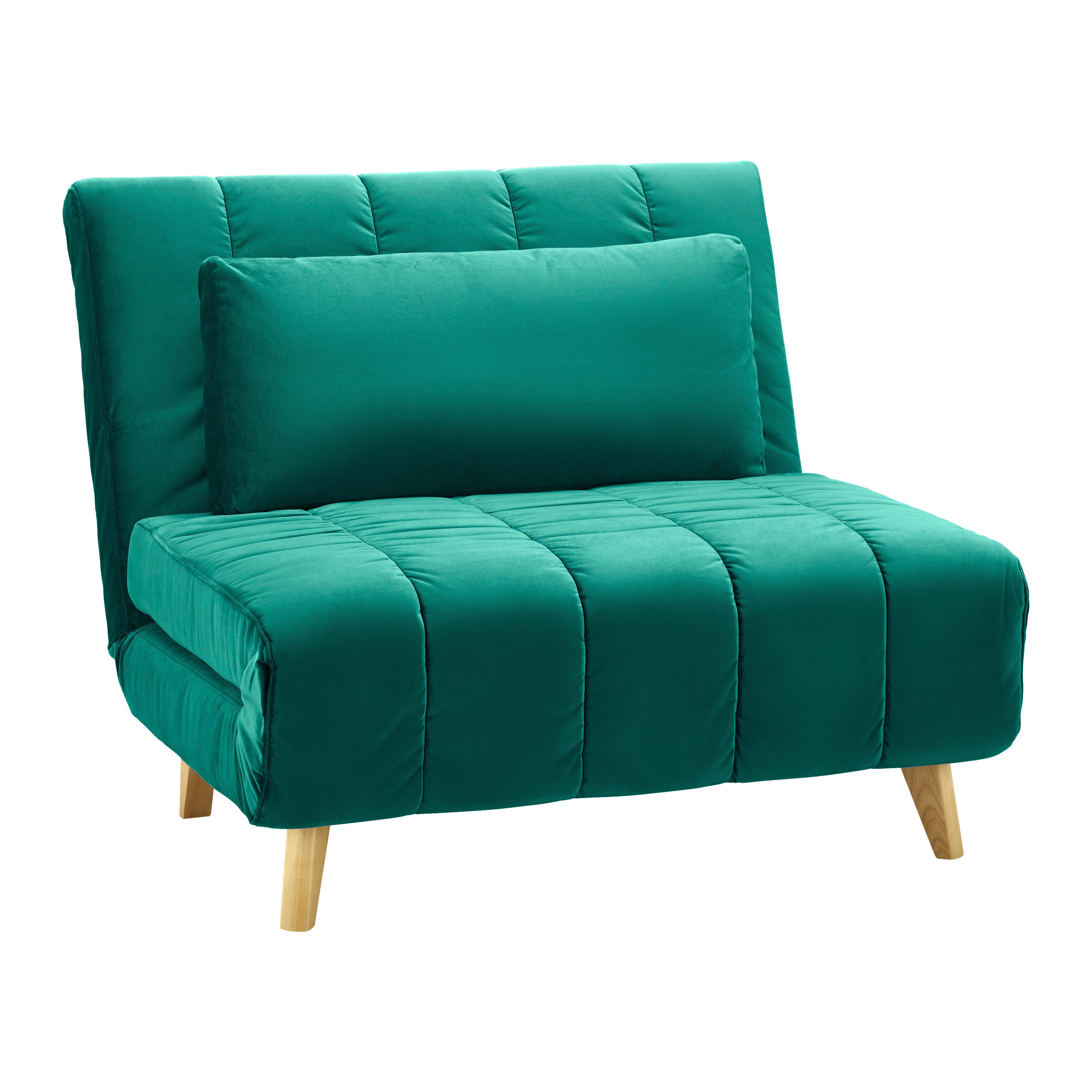 BÄDDFÅTÖLJ LEVIN - grön/naturfärgad, Modern, trä/textil (103/94/82cm) - Bessagi Home