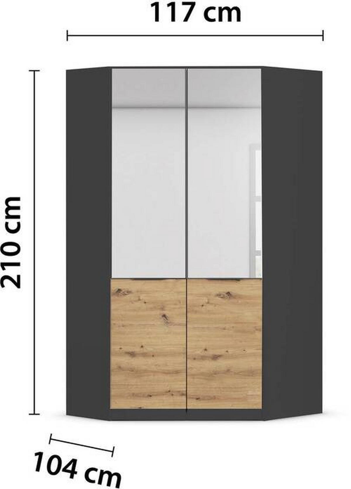 DULAP MAX-EXTRA - stejar Artisan/gri, Konventionell, material pe bază de lemn (117/210/104cm) - Modern Living