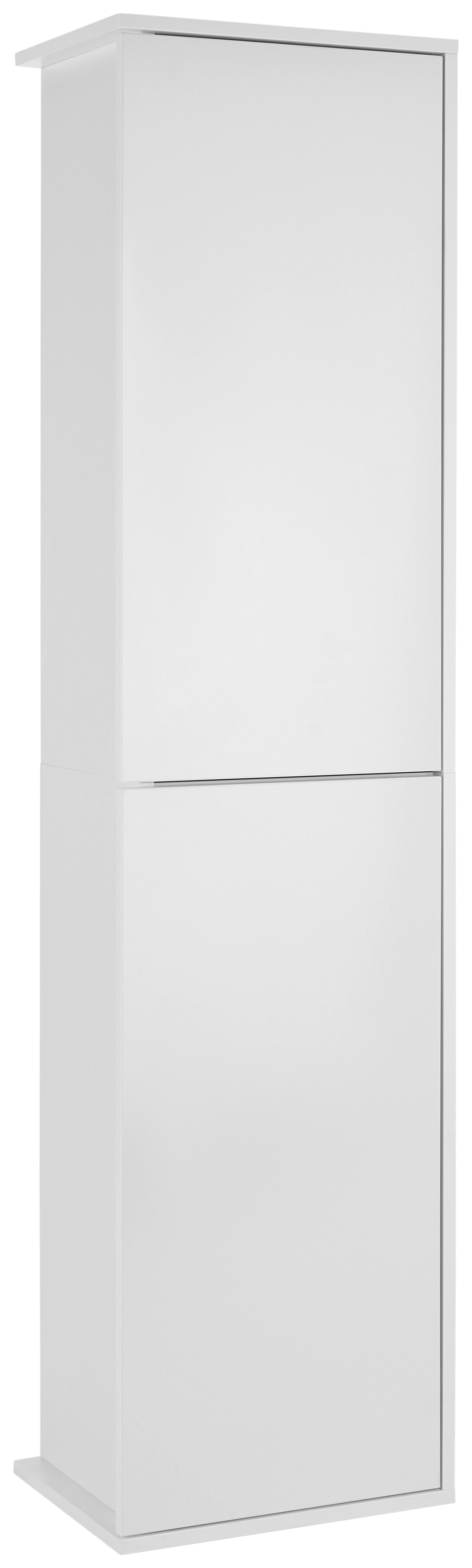 Hochschrank in Weiss - Weiss Hochglanz/Weiss, Modern, Glas/Holzwerkstoff (41,2/165,2/32cm) - Mömax