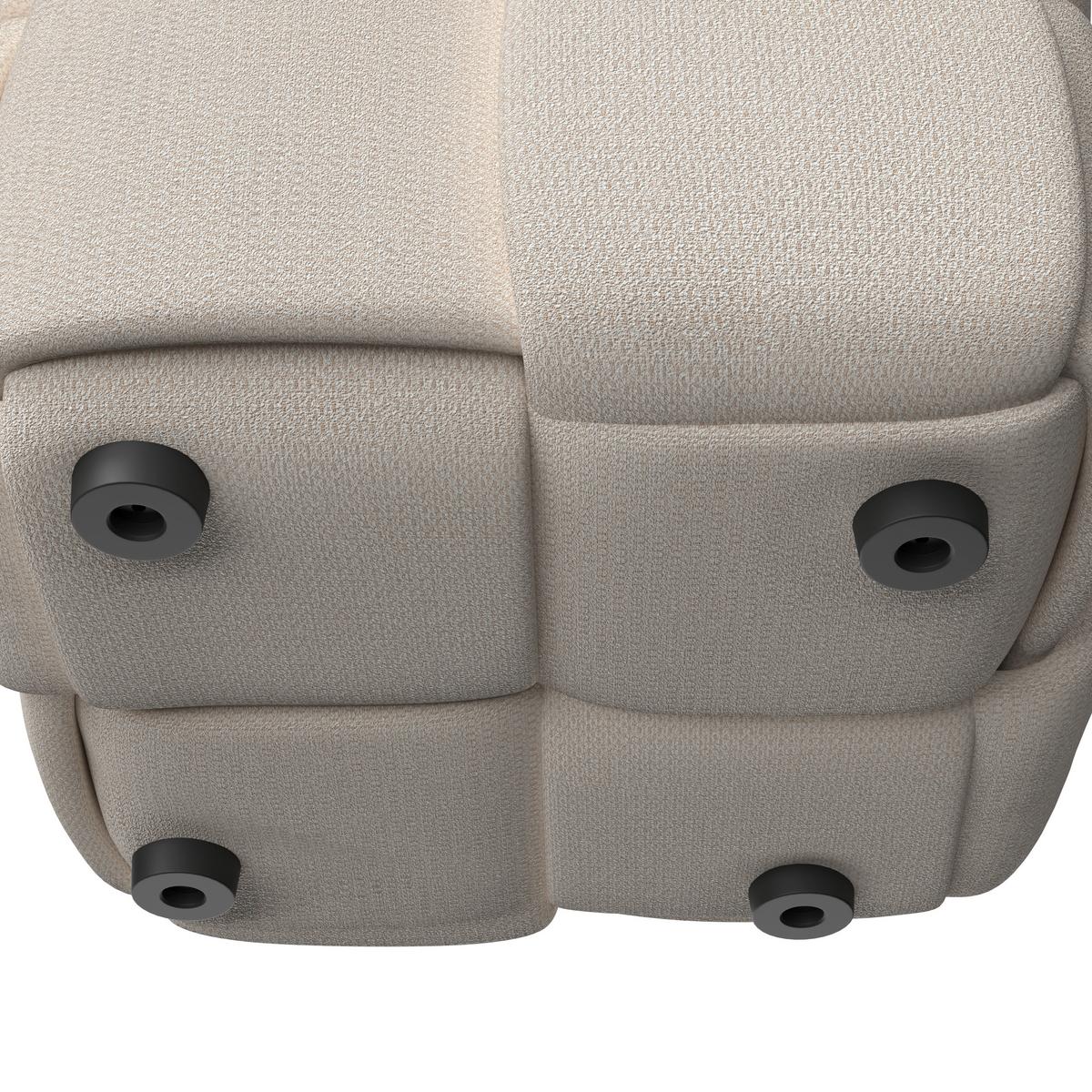 Hocker Ella Bouclé Beige - Beige/Schwarz, MODERN, Holz/Kunststoff (45/45/45cm) - Bessagi Home