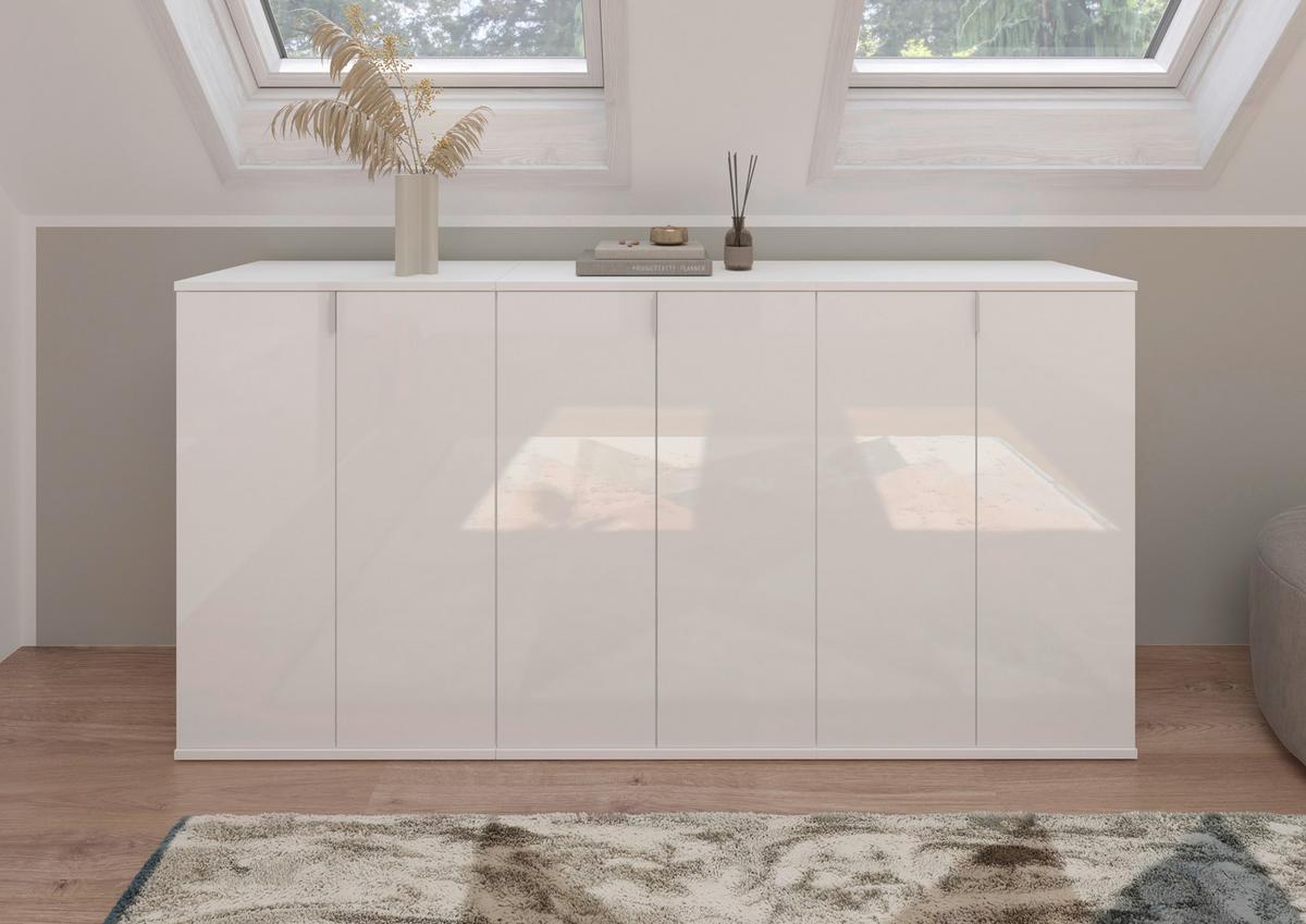 Komoda Projekt X - bijela visoki sjaj, Moderno, drvni materijal (183/99/34cm) - Modern Living