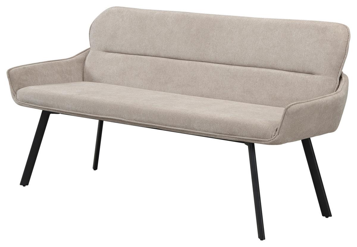 SITZBANK RICO - Taupe/Schwarz, MODERN, Textil/Metall (160/90/62cm) - MID.YOU