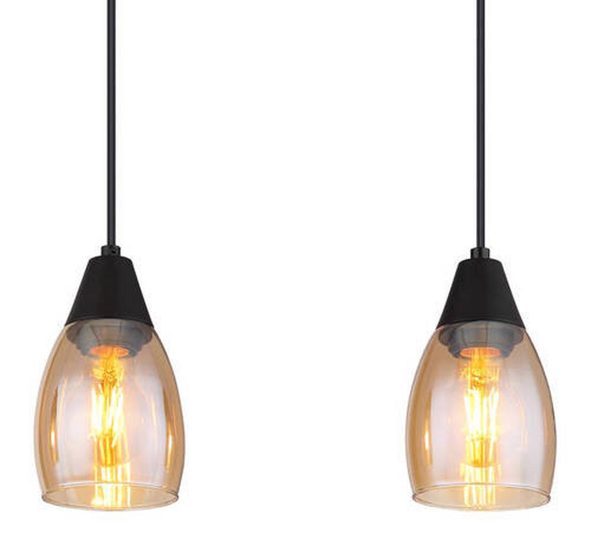 LAMPA WISZĄCA 15705-3H - czarny, Design, tworzywo sztuczne/metal (55/10/120cm) - Globo