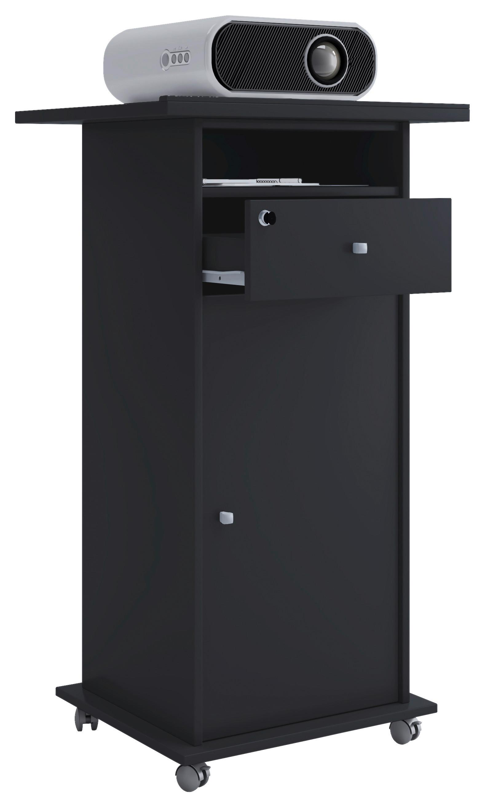 Stoječi Pult Neta, Črna - črna, Moderno, leseni material (60/50/108,3cm) - MID.YOU